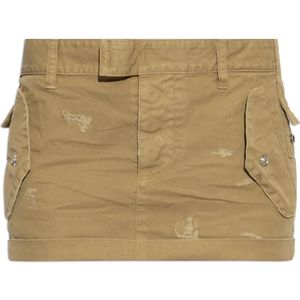 Dsquared2, Dames, Rokken, Beige, Maat: 2XS Katoen,