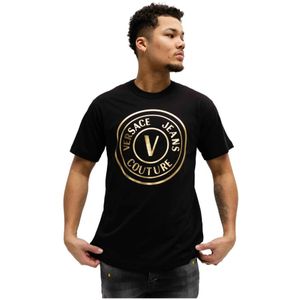 Versace Jeans Couture, Heren, Tops, Zwart, Maat: 2XL Katoen,