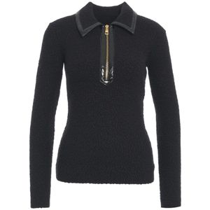 Elisabetta Franchi, Dames, Truien, Zwart, Maat: M