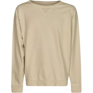 Maison Margiela, Heren, Sweatshirts & Hoodies, Beige, Maat: S Katoen,