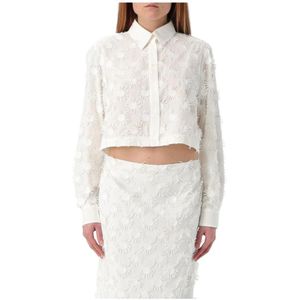 Msgm - Blouse - Wit - Polyester-Katoen Mix