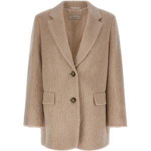 Peserico, Dames, Jassen, Beige, Maat: M Wol,