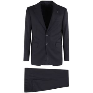 Tagliatore, Heren, Pakken, Blauw, Maat: S Wol,