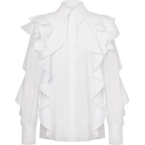 Alberta Ferretti, Dames, Blouses & Shirts, Wit, Maat: M