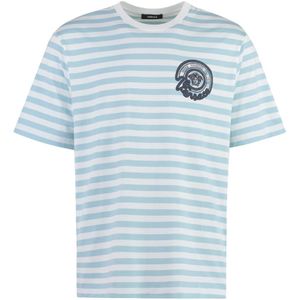 Versace, Heren, Tops, Blauw, Maat: S Katoen,