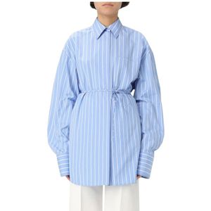 Sportmax, Dames, Blouses & Shirts, Blauw, Maat: XS