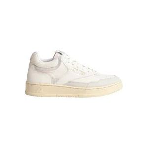 Autry Witte Leren Mid Man Sneakers , White , Heren , Maat: 42 EU