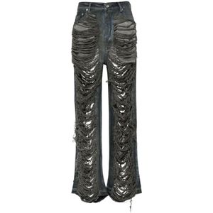 Rick Owens, Heren, Jeans, Grijs, Maat: W30 Katoen,