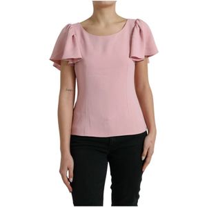 Dolce Gabbana - Flutter Sleeve Blouse - Roze - Top