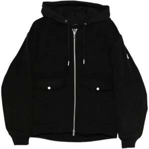 Moose Knuckles, Heren, Sweatshirts & Hoodies, Zwart, Maat: XL Wol,