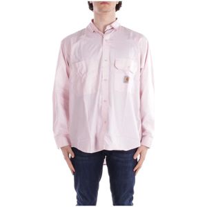 Carhartt Wip, Heren, Overhemden, Roze, Maat: L Katoen,