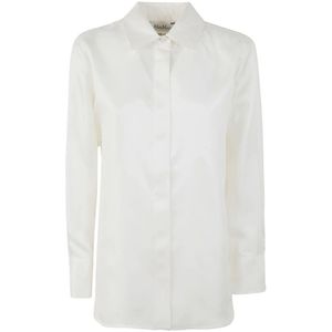 Max Mara, Dames, Blouses & Shirts, Wit, Maat: L Zijde,
