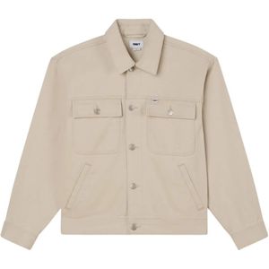Obey, Heren, Jassen, Beige, Maat: M Katoen,