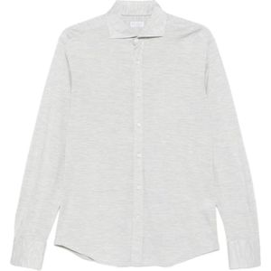 Brunello Cucinelli, Heren, Overhemden, Grijs, Maat: 3XL