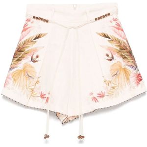 Zimmermann - Korte Broeken - Beige - Dames - Linnen
