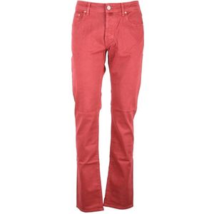 Jacob Cohën, Heren, Jeans, Rood, Maat: W30 Katoen,