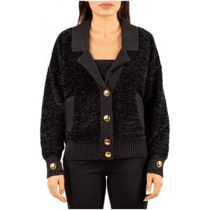 Elisabetta Franchi, Dames, Truien, Zwart, Maat: S