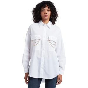 Liu Jo, Dames, Blouses & Shirts, Wit, Maat: S Katoen,