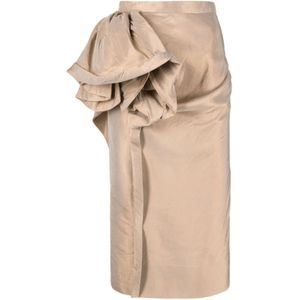 Maison Margiela, Dames, Rokken, Beige, Maat: 2XS Satijn,