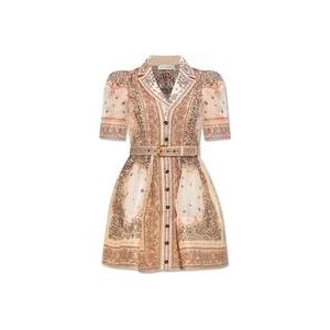 Zimmermann Jurk met paisley-motief , Beige , Dames , Maat: M