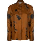 Regular fit overhemdblouse van pure zijde, model 'ERACLEA'