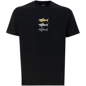Paul & Shark, Heren, Tops, Zwart, Maat: S Katoen,
