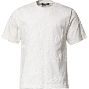 Dolce & Gabbana, Heren, Tops, Wit, Maat: S Katoen,