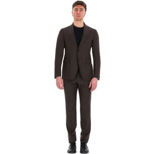 Tagliatore, Heren, Pakken, Bruin, Maat: M Wol,