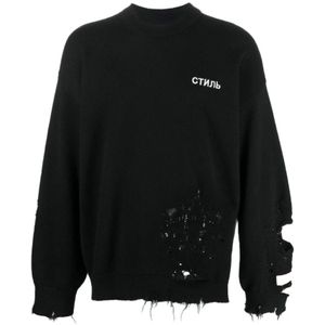 Heron Preston, Heren, Sweatshirts & Hoodies, Zwart, Maat: L Wol,