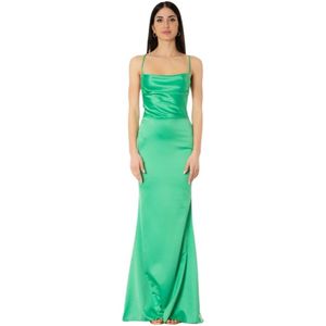 Actualee, Dames, Jurken, Groen, Maat: M Satijn,