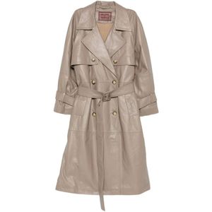 Marella, Dames, Mantels, Beige, Maat: XS Leer,