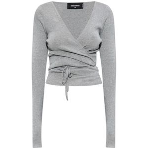 Dsquared2, Dames, Truien, Grijs, Maat: XS Leer,