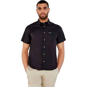 Guess - Overhemd - Zwart - Katoen - Moderne Korte Mouwen