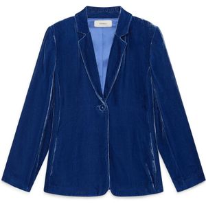 Maliparmi, Dames, Jassen, Blauw, Maat: XS Velours,