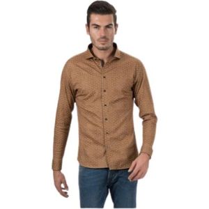 Desoto, Heren, Overhemden, Bruin, Maat: M Katoen,
