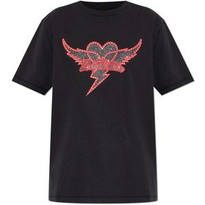 Zadig & Voltaire, Dames, Tops, Zwart, Maat: S Katoen,