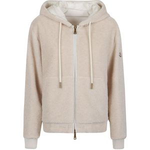 Moncler, Dames, Sweatshirts & Hoodies, Beige, Maat: M