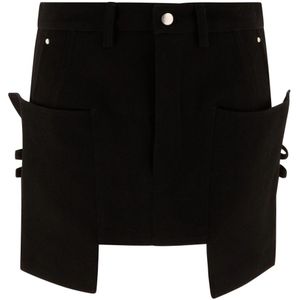 Rick Owens - Stefan Zwarte Mini-Rok - Wol - Dames