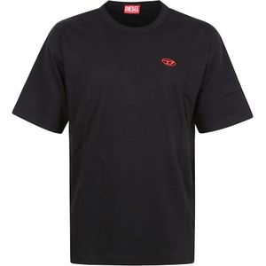 Diesel, Heren, Tops, Zwart, Maat: L Katoen,