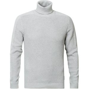 Petrol, Heren, Truien, Grijs, Maat: L Katoen,