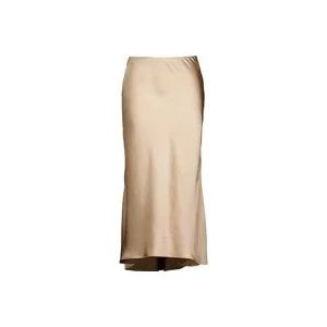 Dante 6 Satin Bruine Maxi Rok , Brown , Dames , Maat: L