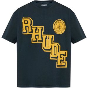 Rhude, Heren, Tops, Zwart, Maat: S Katoen,