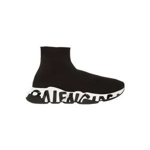 Balenciaga Zwarte Speed Sneakers 3D Gebreid Ontwerp , Black , Dames , Maat: 36 EU