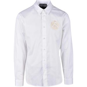 Versace Jeans Couture, Heren, Overhemden, Wit, Maat: L Katoen,