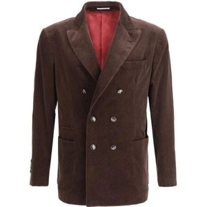 Brunello Cucinelli, Heren, Jassen, Bruin, Maat: L