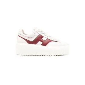 Hogan Chunky Sneakers Bordeaux Rood , White , Dames , Maat: 37 EU