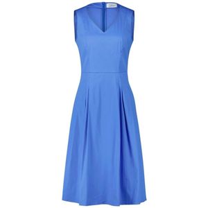 Vera Mont - A-lijn Jurk - Blauw - Korte Mouwen - V-hals