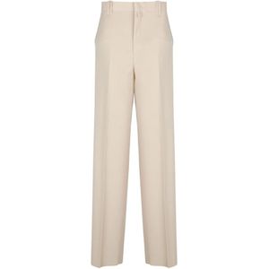 Lanvin, Heren, Broeken, Wit, Maat: M Wol,