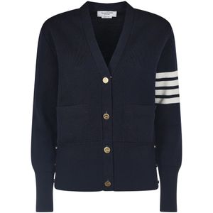 Thom Browne, Dames, Truien, Blauw, Maat: XS Wol,