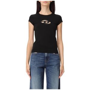 Diesel, Dames, Tops, Zwart, Maat: 2XS